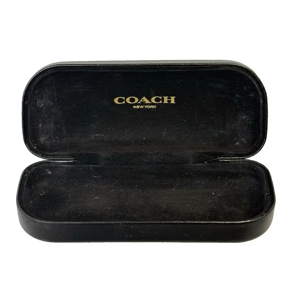COACH New York Black Clam Shell Eyeglasses Sunglasses Hard Case Protective EUC
